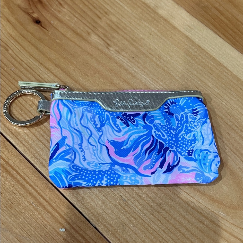 Lilly Pulitzer Vibrant Blue and Pink Card Holder